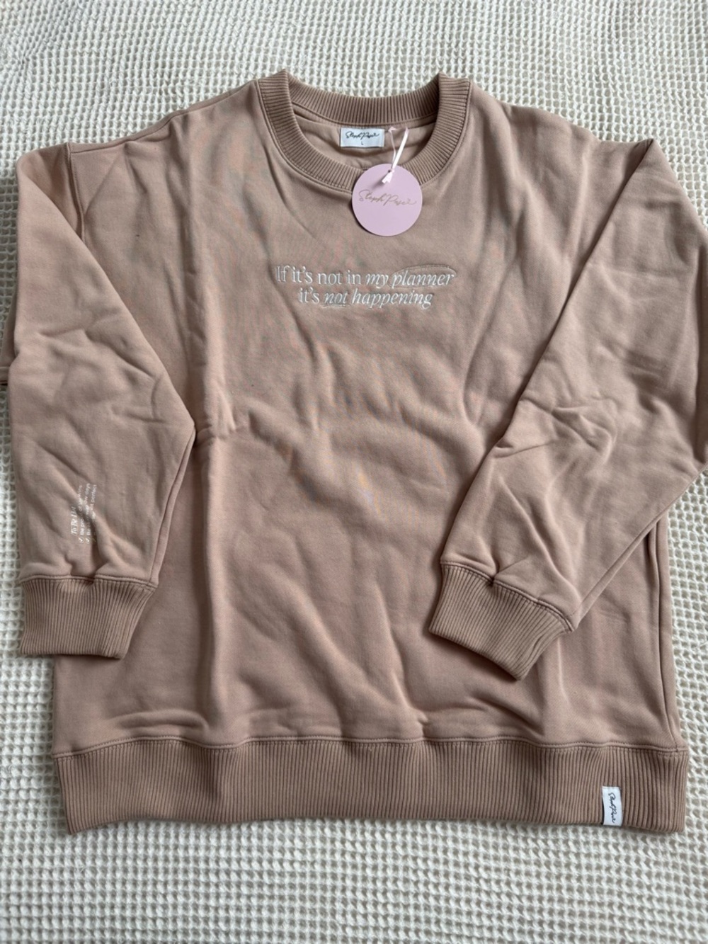 StephPase Planners Beige Crewneck Sweatshirt